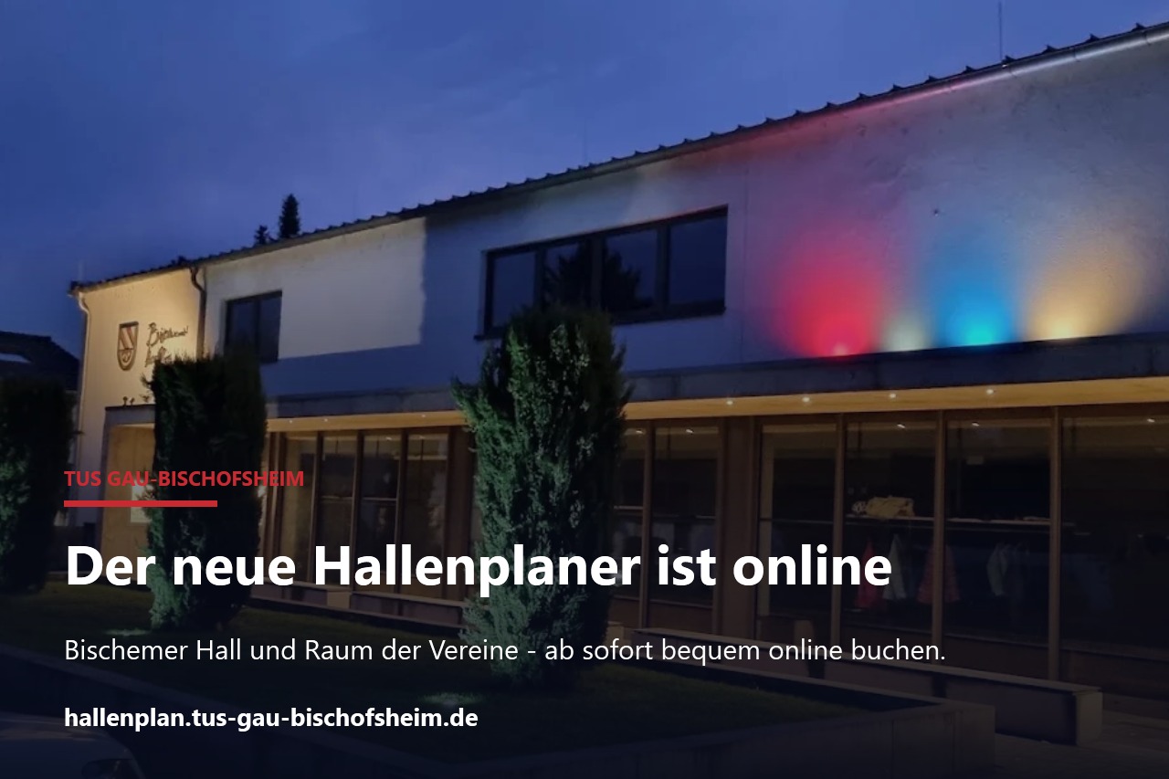 Bischemer Hall & Raum der Vereine ab sofort online buchen!